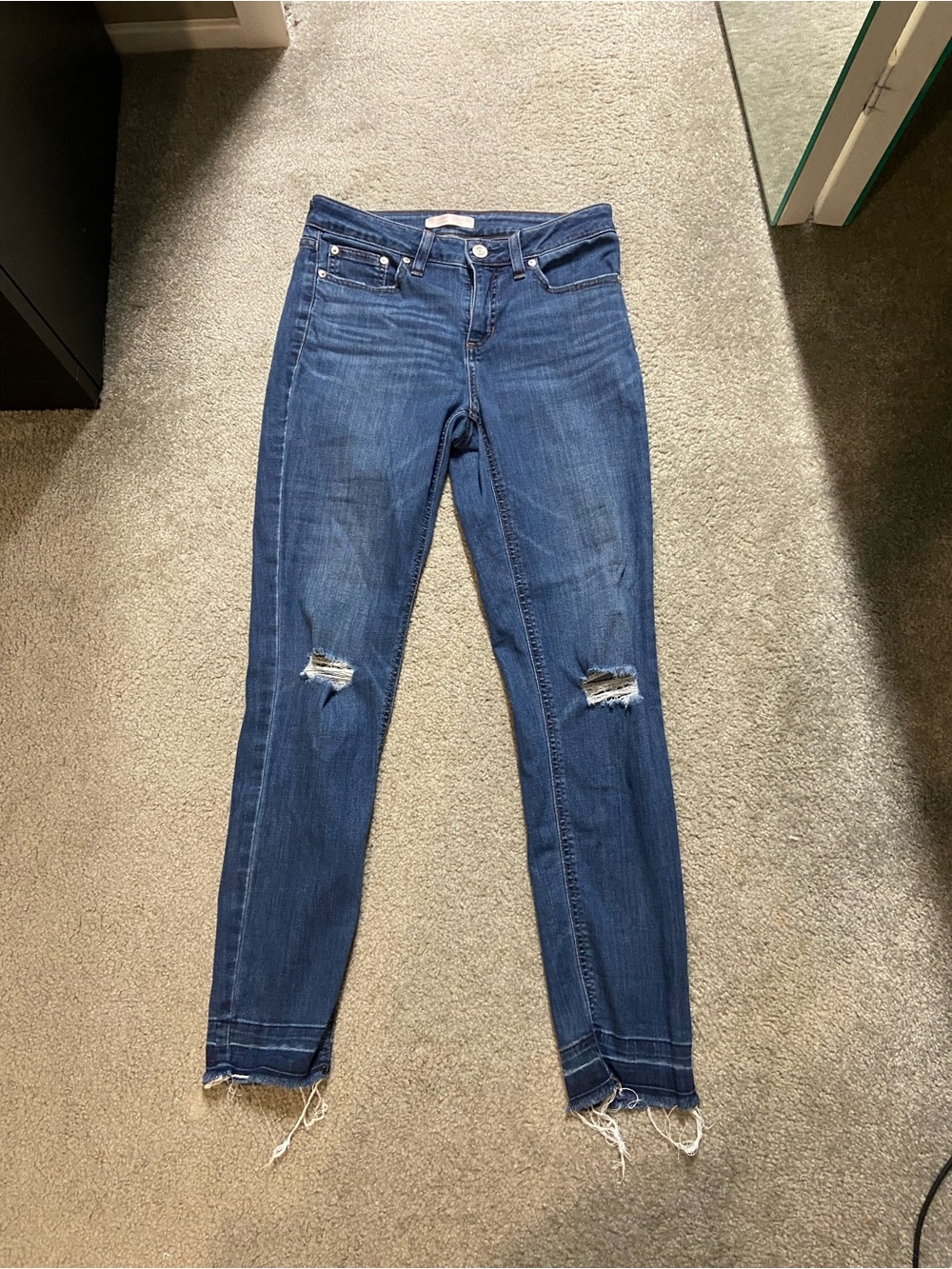LC Lauren Conrad Distressed Skinny Jeans Dark Wash